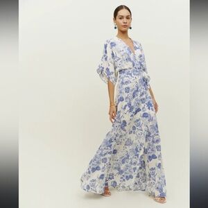 Reformation Winslow Floral Wrap Maxi Dress Lucerne Large